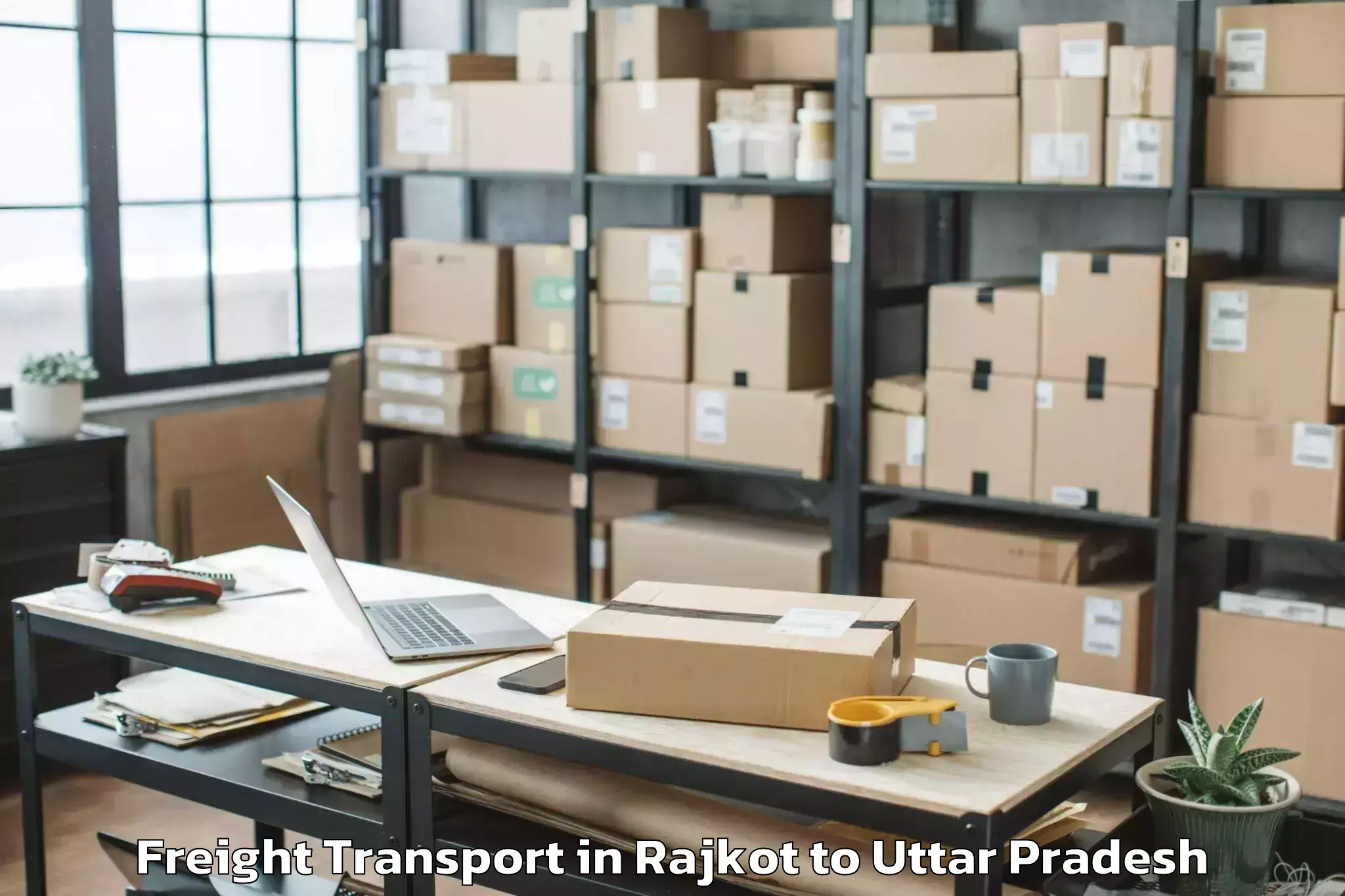 Quality Rajkot to Chandra Shekhar Azad Universit Freight Transport